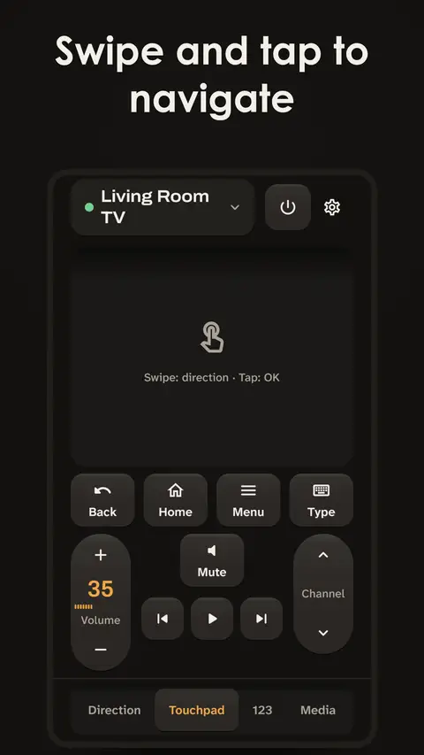 Swipe and tap to navigate