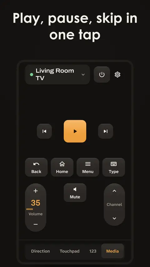 Play, pause, skip in one tap