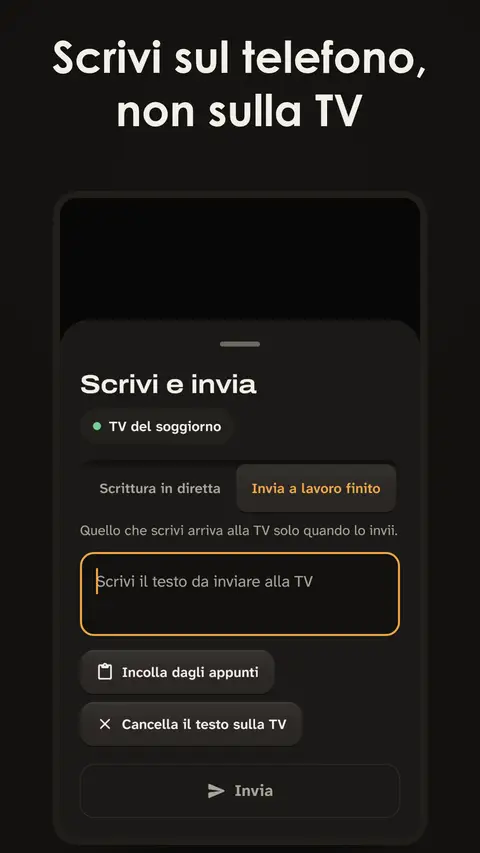 Scrivi sul telefono, non sulla TV