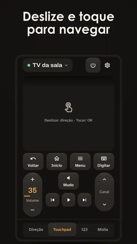 Deslize e toque para navegar