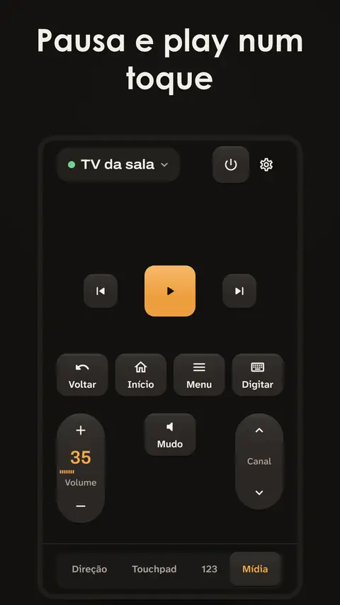 Pausa e play num toque