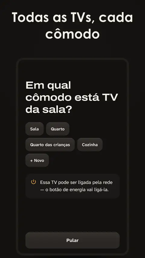 Todas as TVs, cada cômodo