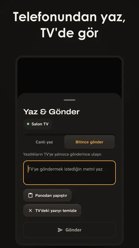 Telefonundan yaz, TV'de gör