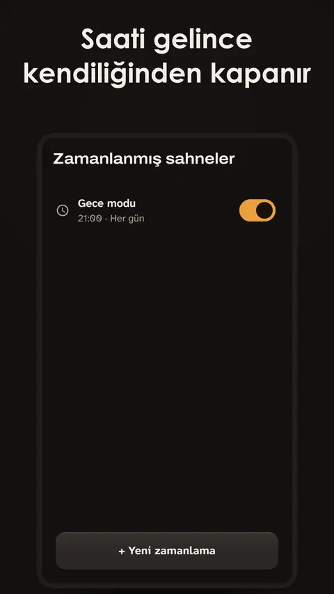 Saati gelince kendiliğinden kapanır